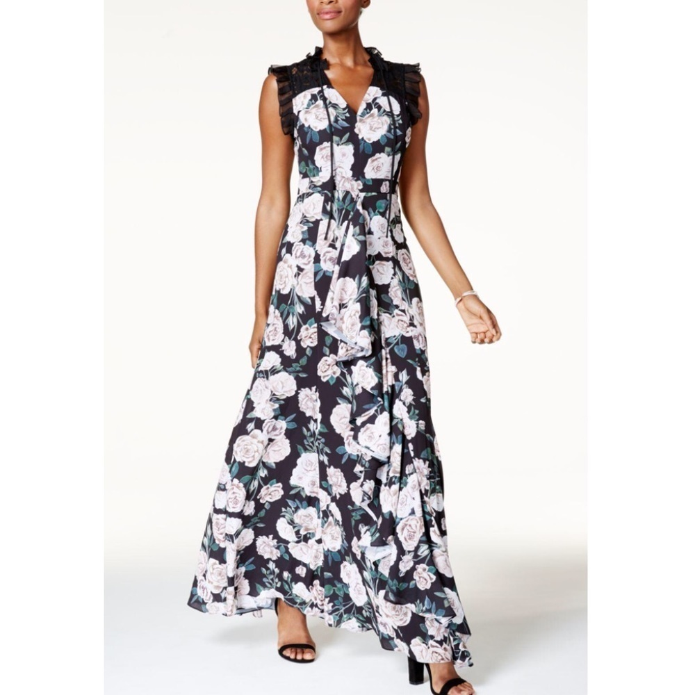 Fame & Partners Aster Floral-Print Gown 2